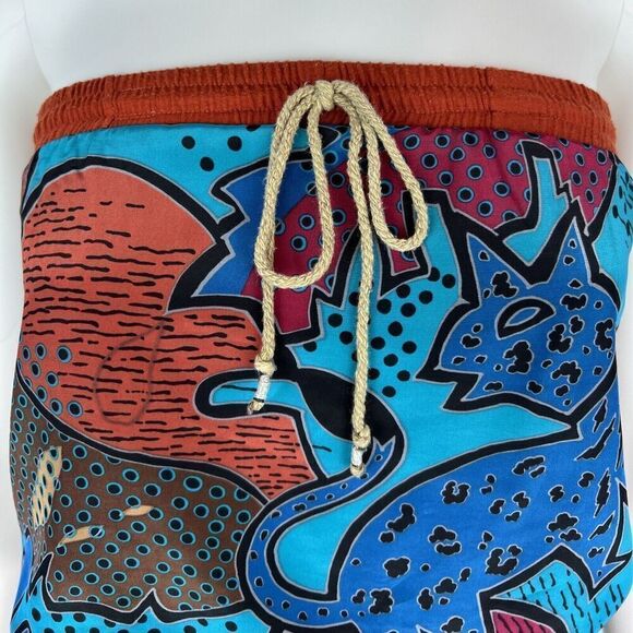 Super Lucky Cat Small Blue Abstract Print Recycled Strapless Mini Dress - Picture 2 of 8